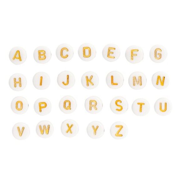 Hello Kitty Personalized Necklace, 16 Inch, 55 Letter Beads, Gold Tone Chain - Picture 4 of 5